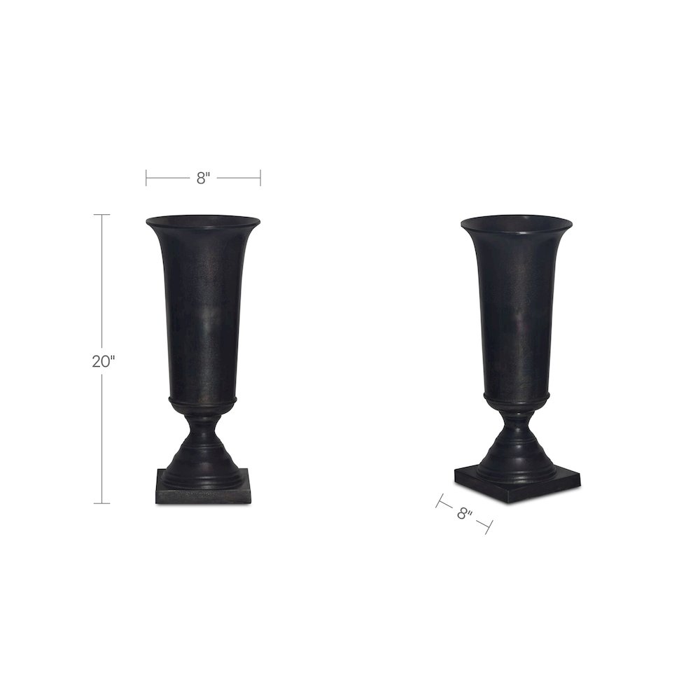 Cassia Cast Aluminum Vase Black. Picture 3