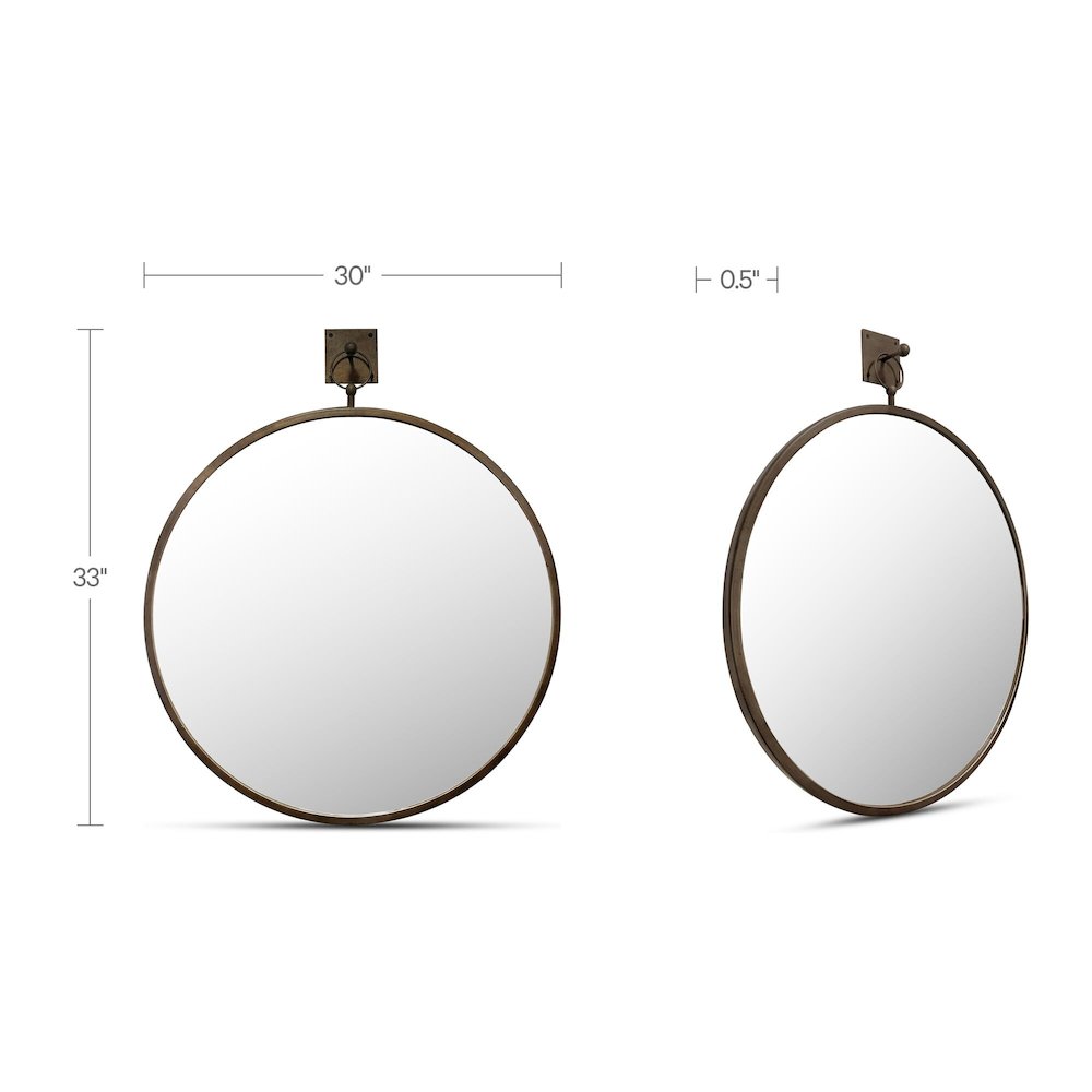 Cameo Mirror Aged Brass. Picture 2