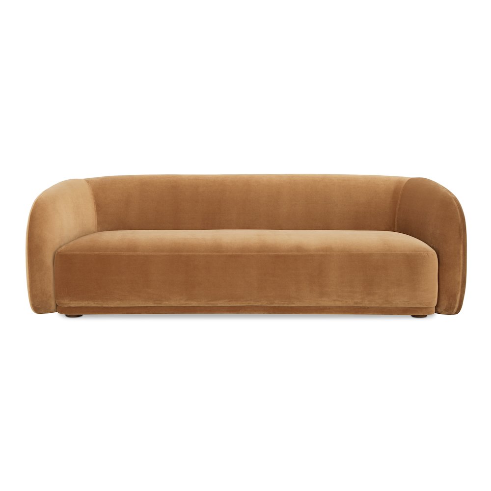 Faye Sofa Tan Faux Mohair. Picture 1