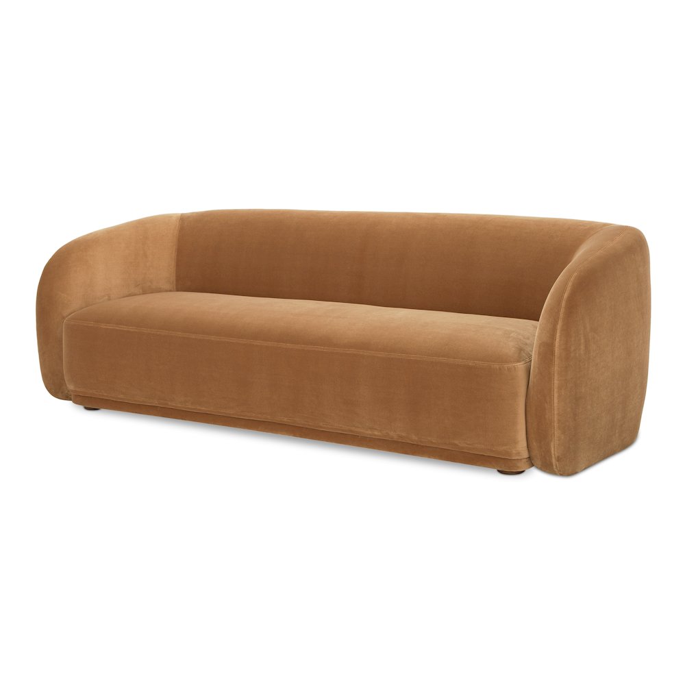 Faye Sofa Tan Faux Mohair. Picture 2