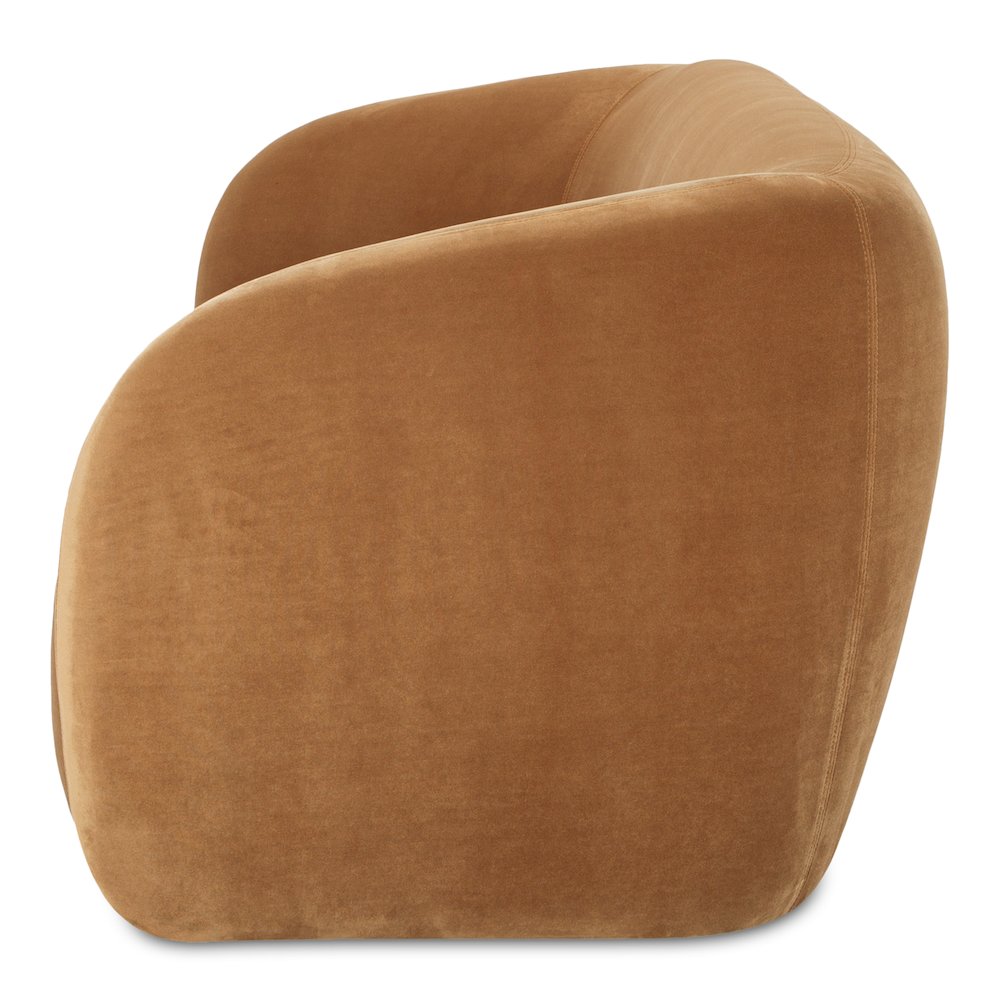 Faye Sofa Tan Faux Mohair. Picture 3