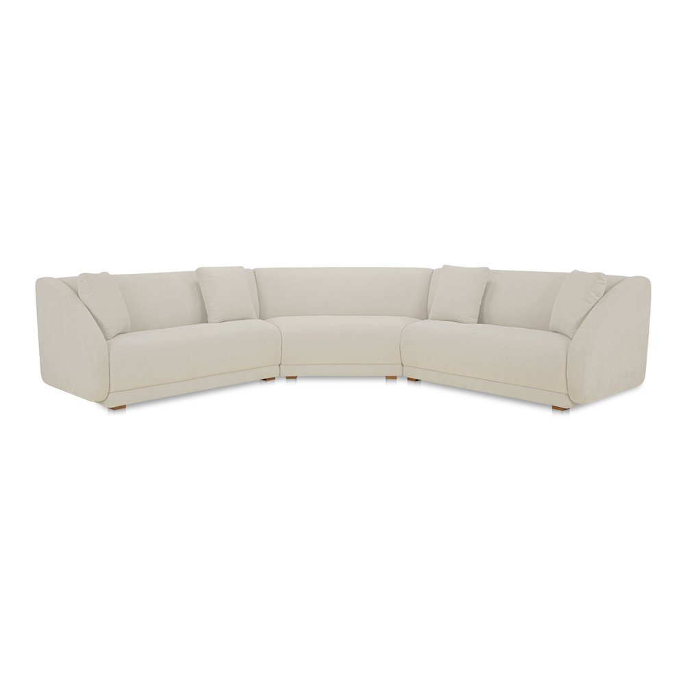 Fraser 3 Piece Modular Sectional with Wedge Slipper White. Picture 1