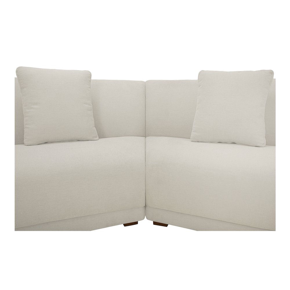 Fraser 3 Piece Modular Sectional with Wedge Slipper White. Picture 4