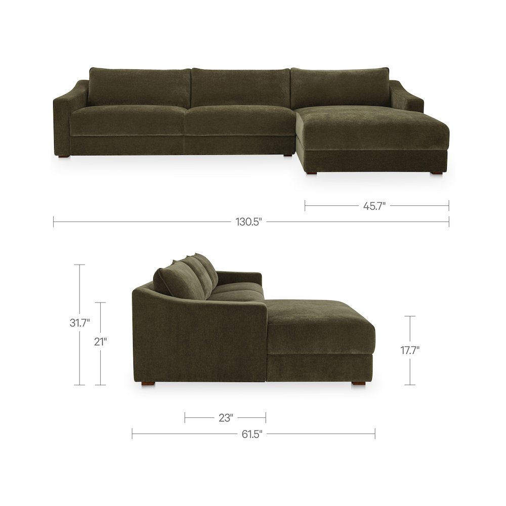 Farrow Sectional Cedar Green Right. Picture 8