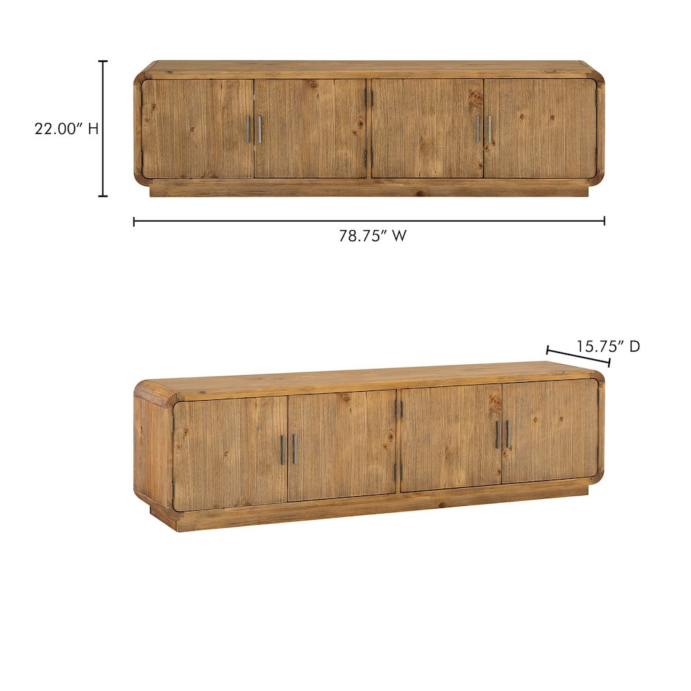 Monterey Media Cabinet Rustic Blonde. Picture 11