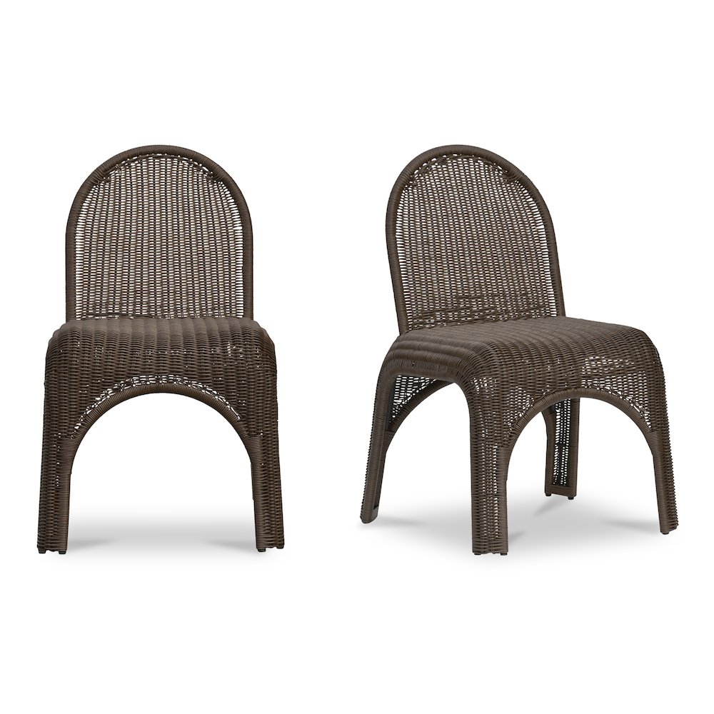 Kendall Outdoor Dining Chair Brown-Set of Two. Picture 1