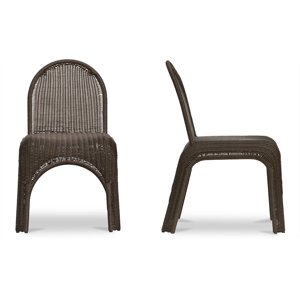 Kendall Outdoor Dining Chair Brown-Set of Two. Picture 4
