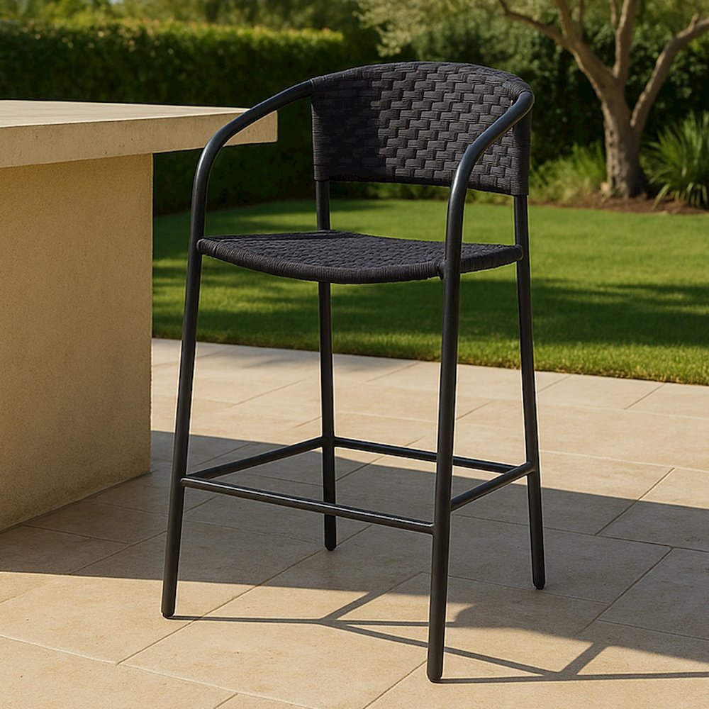 Zola Outdoor Bar Stool Dark Brown. Picture 7