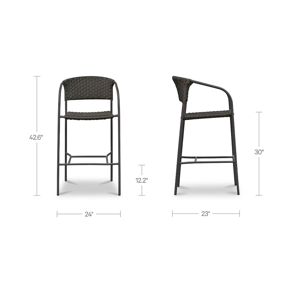 Zola Outdoor Bar Stool Dark Brown. Picture 9