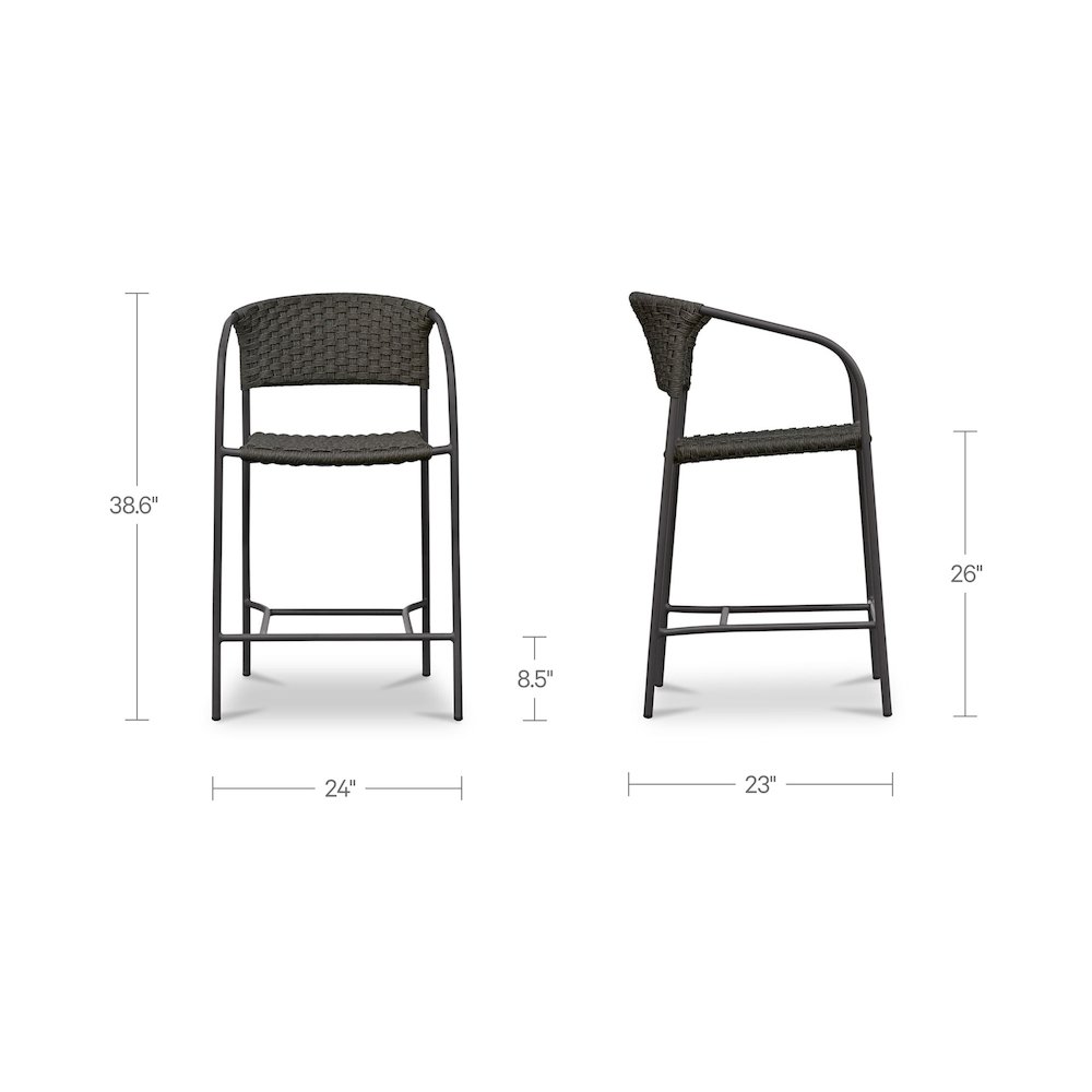 Zola Outdoor Counter Chair Dark Brown. Picture 9