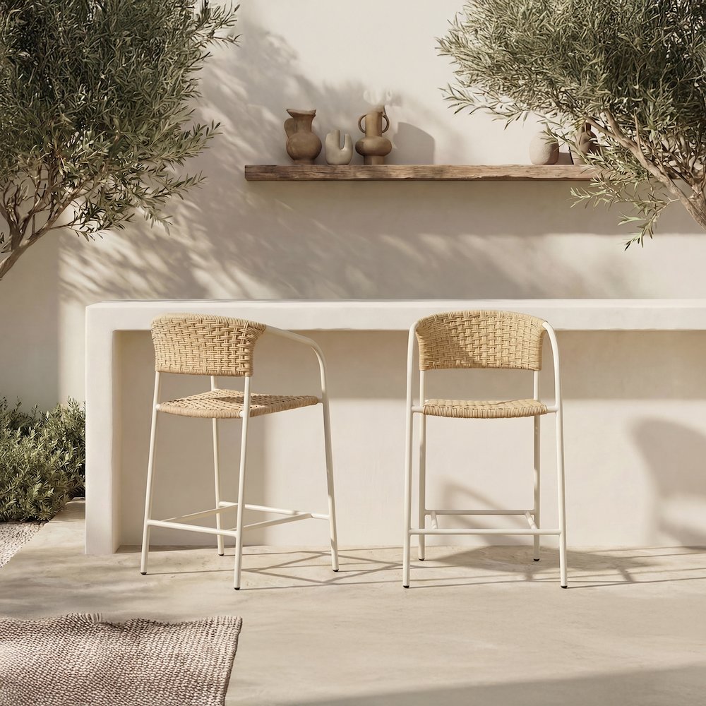 Zola Outdoor Counter Chair Natural. Picture 8