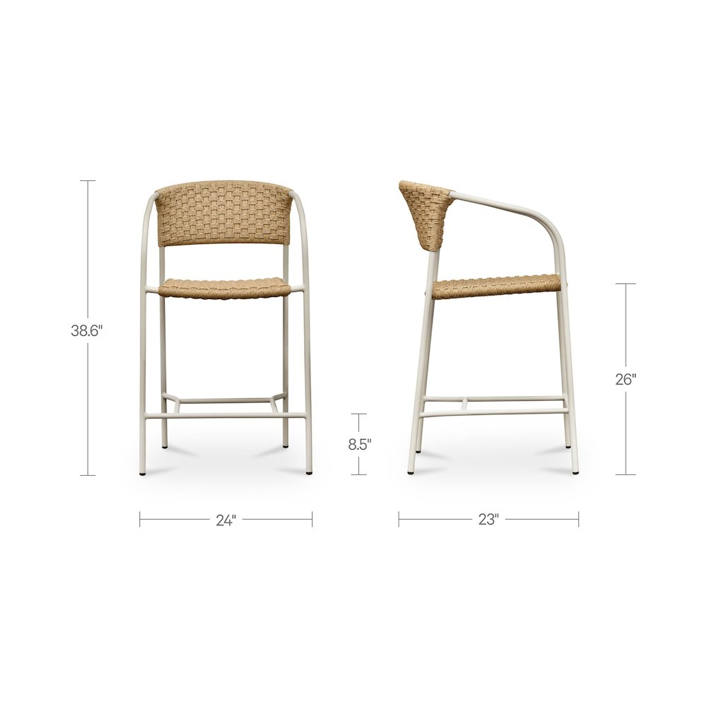 Zola Outdoor Counter Chair Natural. Picture 9