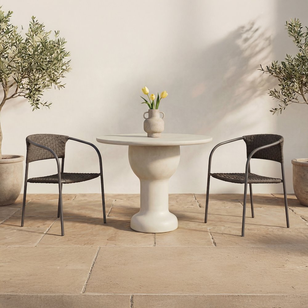 Zola Outdoor Dining Chair Dark Brown-Set Of Two. Picture 9
