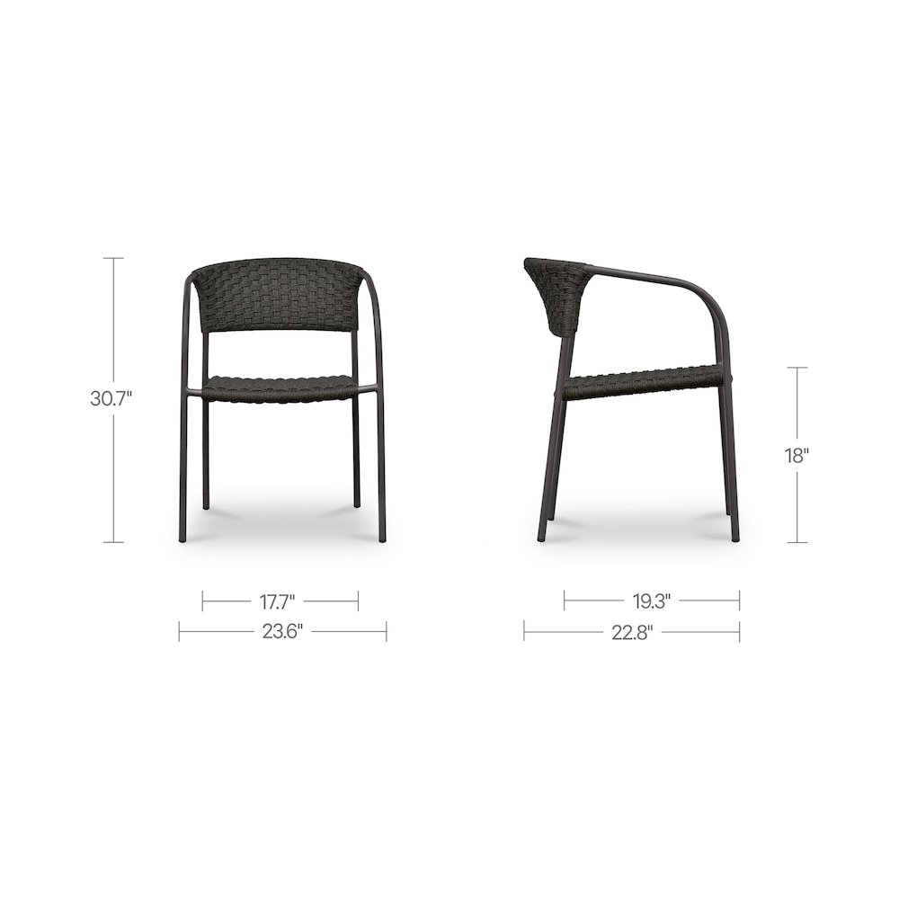 Zola Outdoor Dining Chair Dark Brown-Set Of Two. Picture 10