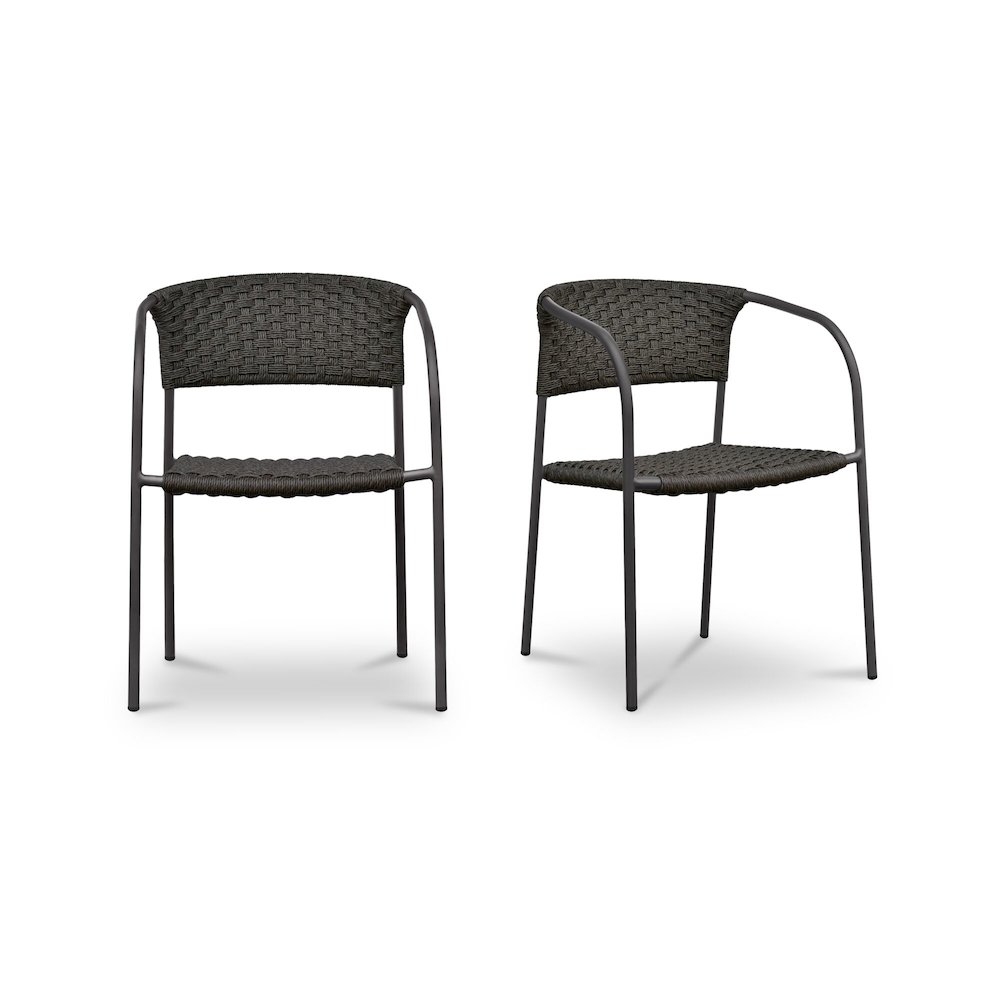 Zola Outdoor Dining Chair Dark Brown-Set Of Two. Picture 1
