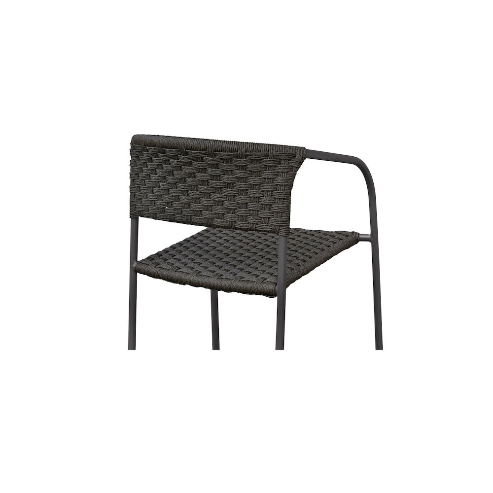 Zola Outdoor Dining Chair Dark Brown-Set Of Two. Picture 6