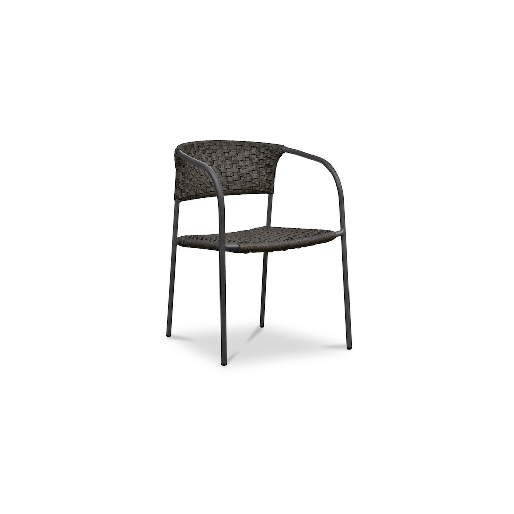 Zola Outdoor Dining Chair Dark Brown-Set Of Two. Picture 2