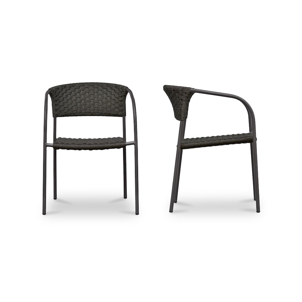 Zola Outdoor Dining Chair Dark Brown-Set Of Two. Picture 3