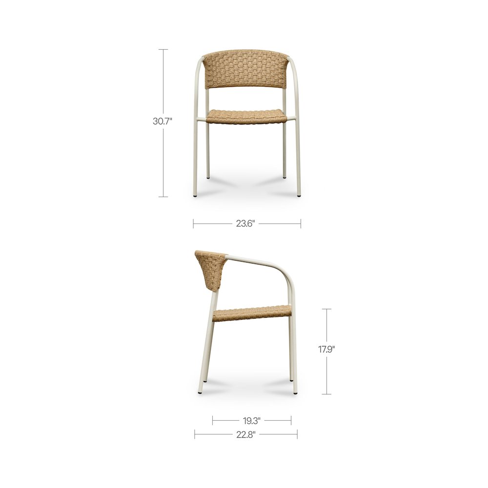 Zola Outdoor Dining Chair Natural-Set Of Two. Picture 10