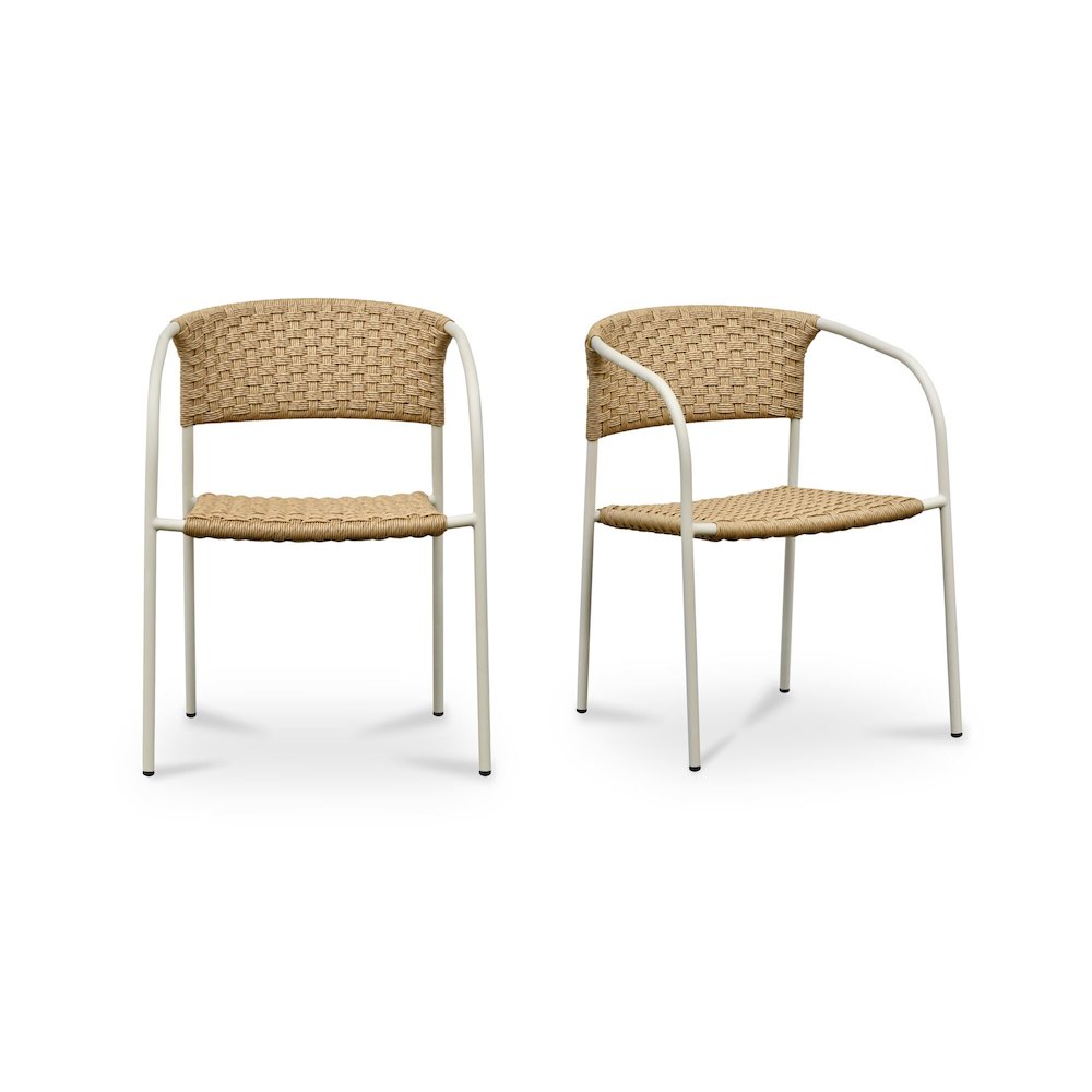 Zola Outdoor Dining Chair Natural-Set Of Two. Picture 1