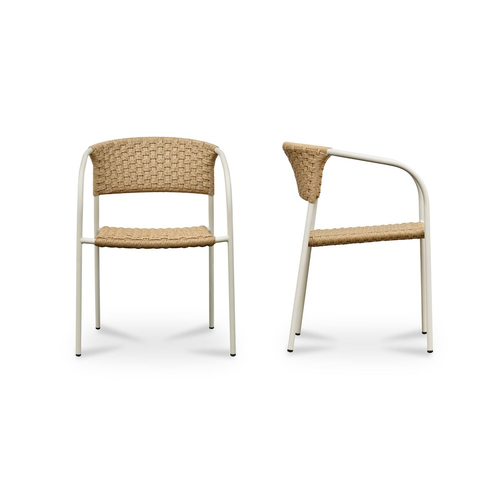 Zola Outdoor Dining Chair Natural-Set Of Two. Picture 3