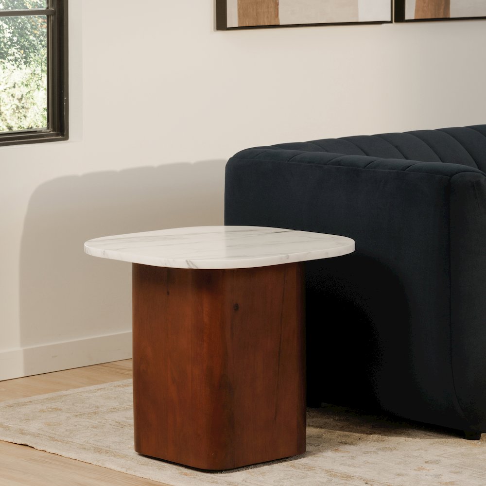 Dash Accent Table White Calacatta Marble. Picture 10