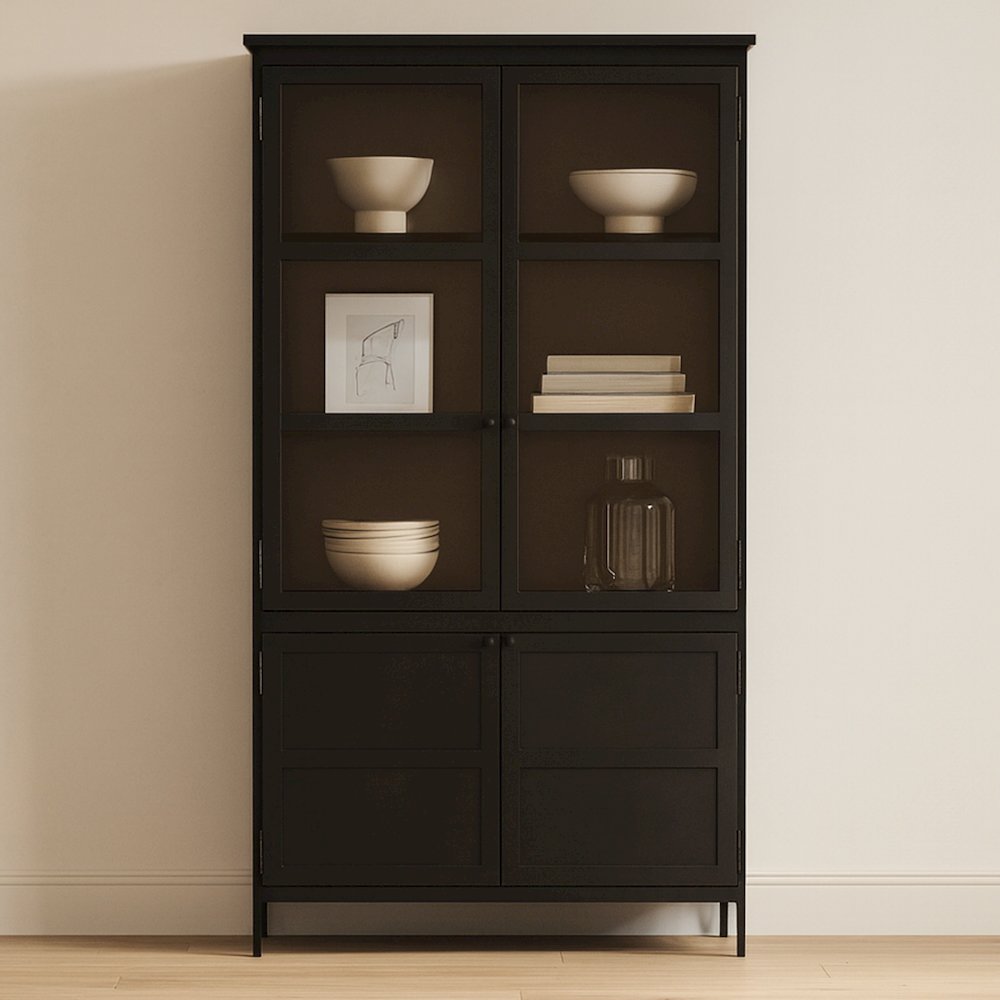 Henry Metal Tall Cabinet Black. Picture 2