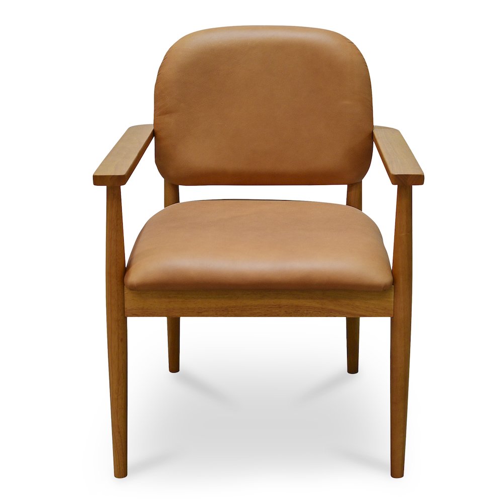 Norrie Dining Chair Brown Leather. Picture 1