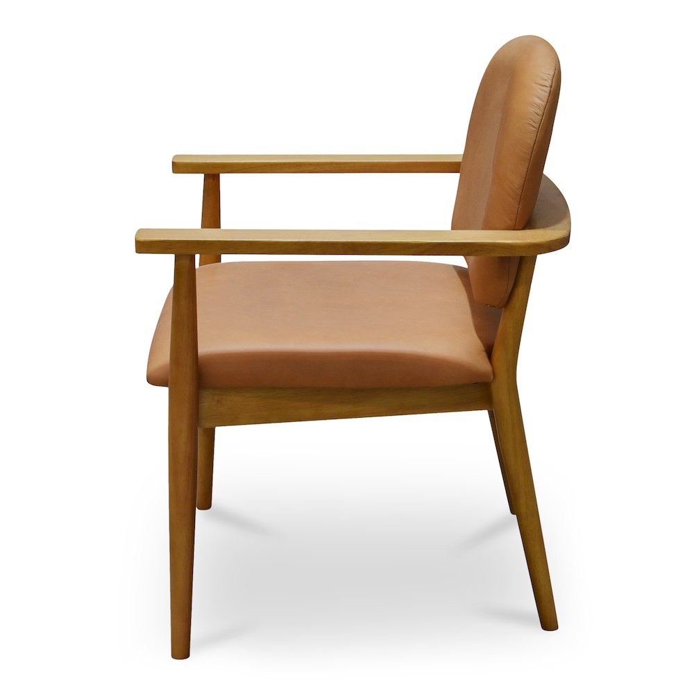 Norrie Dining Chair Brown Leather. Picture 3