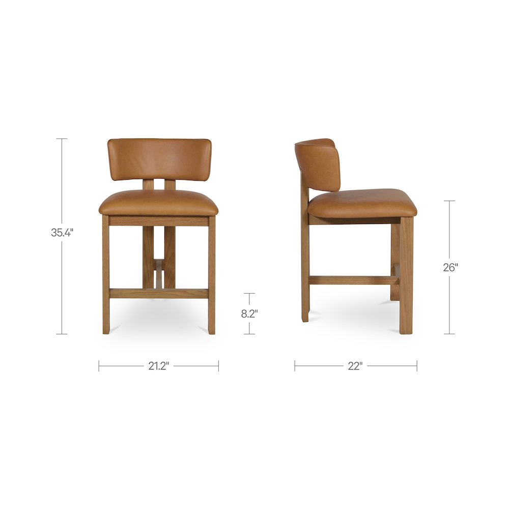Morel Counter Stool Brown Leather. Picture 9