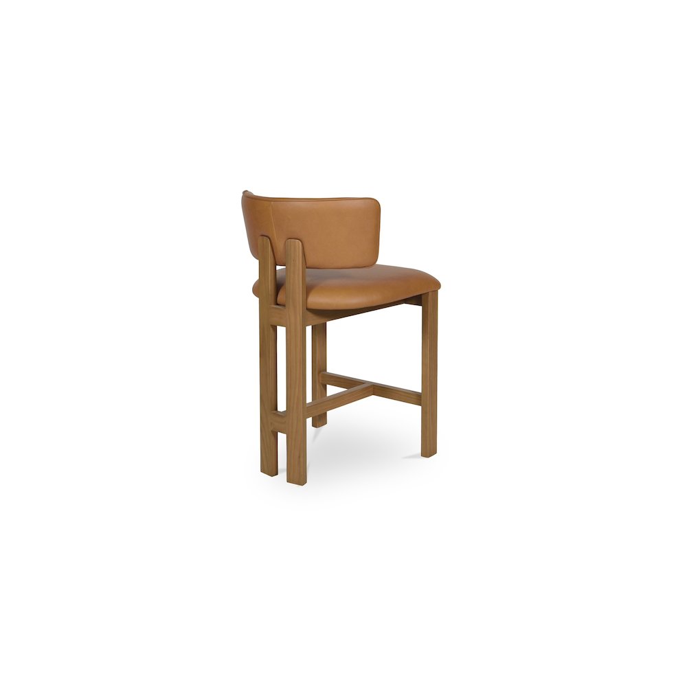 Morel Counter Stool Brown Leather. Picture 4
