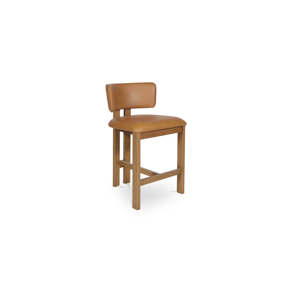 Morel Counter Stool Brown Leather. Picture 3