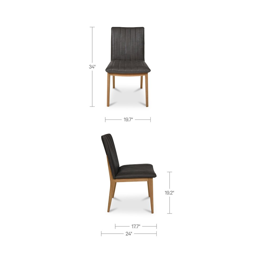 Demi Dining Chair Brown Leather-Set of Two. Picture 9