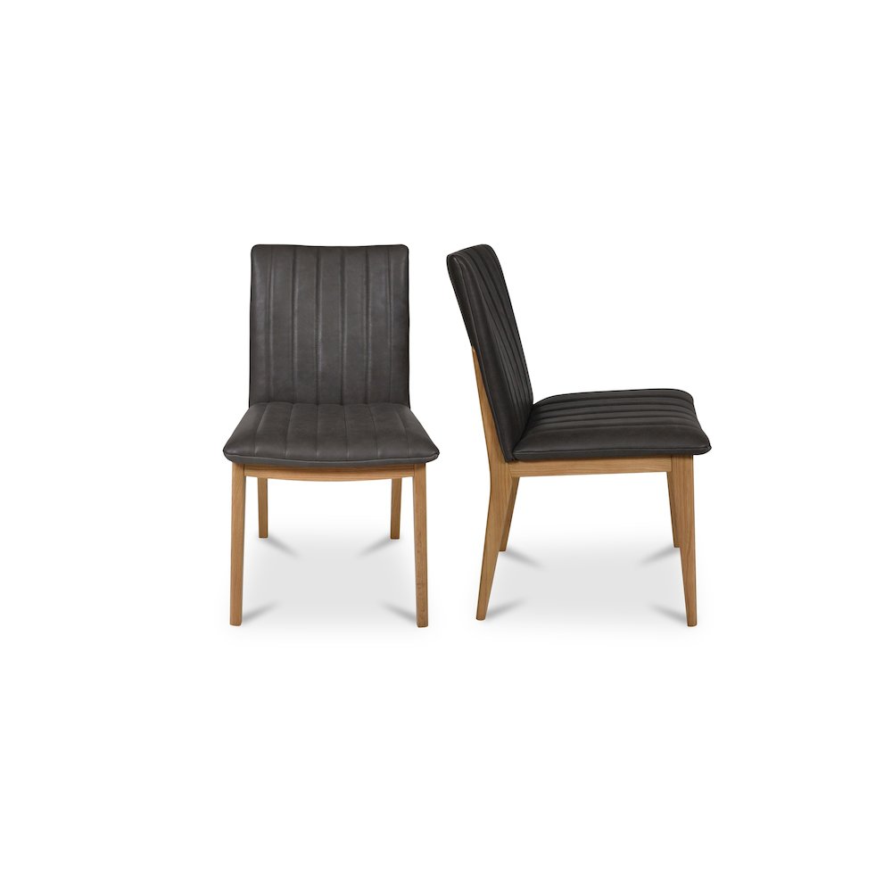 Demi Dining Chair Brown Leather-Set of Two. Picture 4