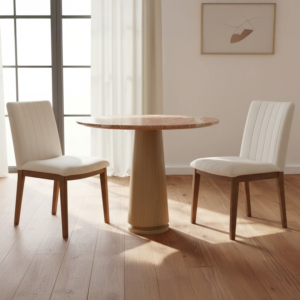 Demi Dining Chair Cream-Set of Two. Picture 9