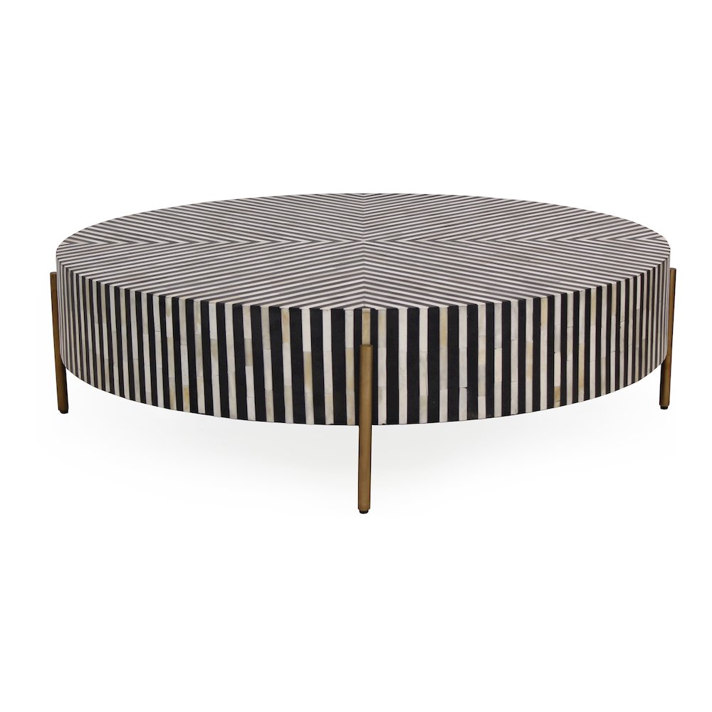 Chameau Medium Coffee Table Black and White. Picture 1
