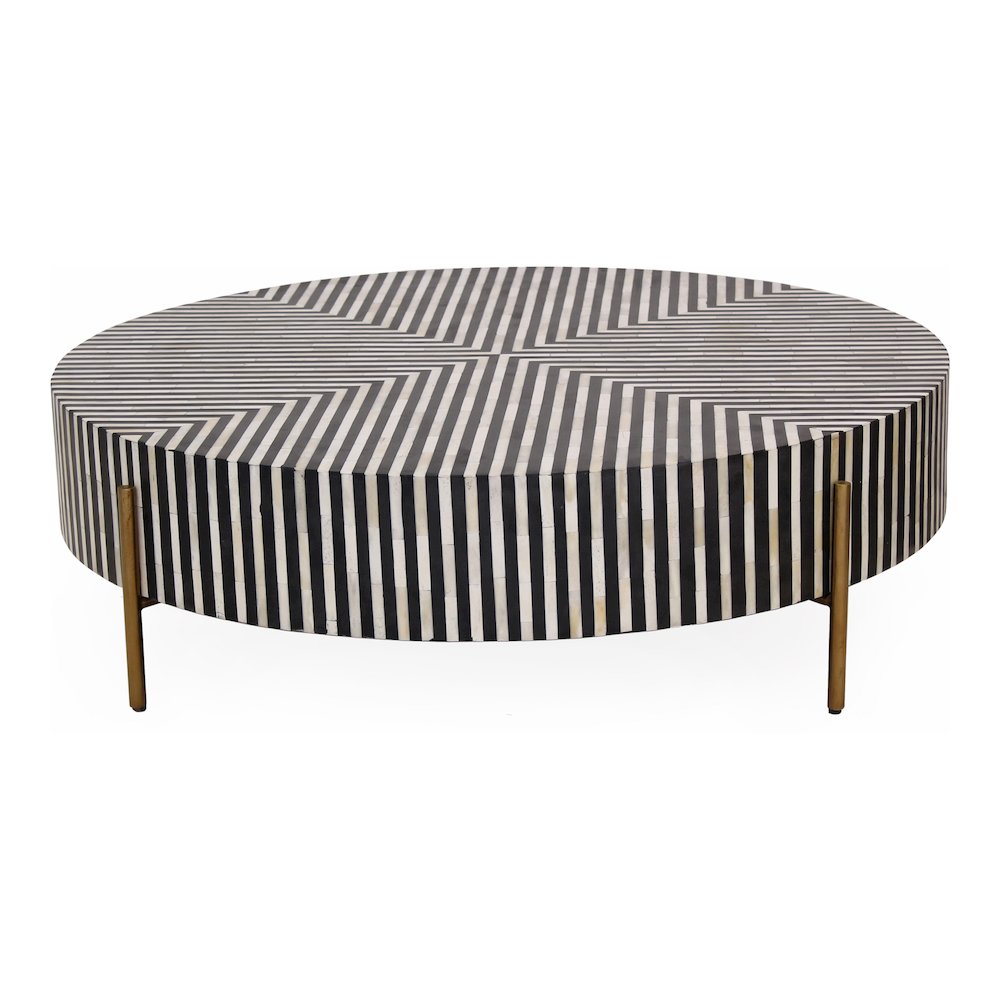 Chameau Medium Coffee Table Black and White. Picture 2
