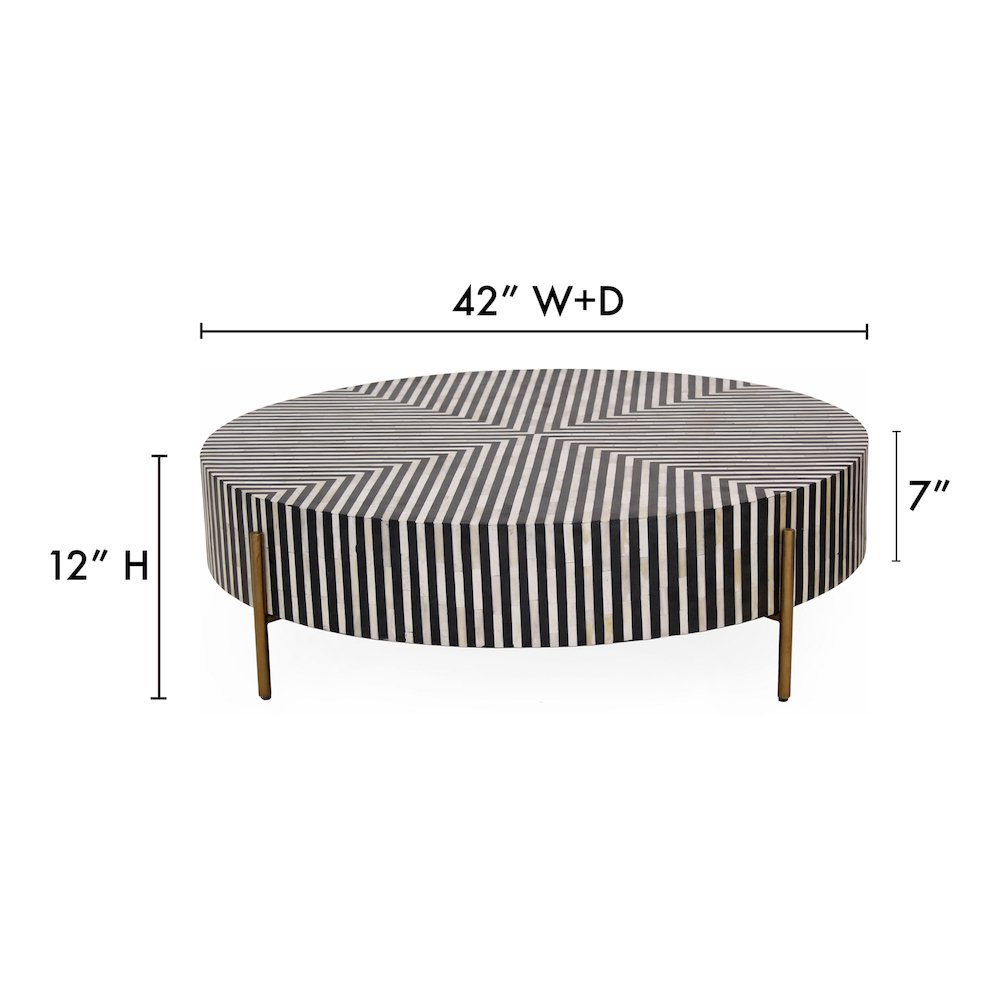 Chameau Medium Coffee Table Black and White. Picture 8