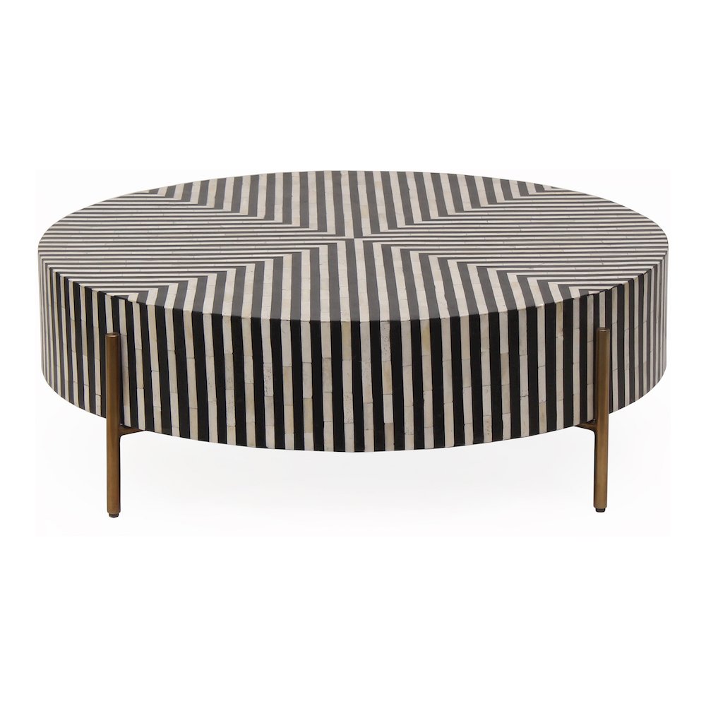 Chameau Small Coffee Table Black and White. Picture 1
