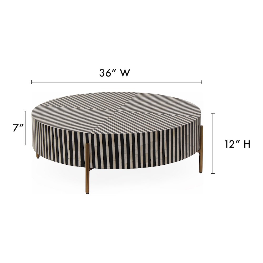 Chameau Small Coffee Table Black and White. Picture 8