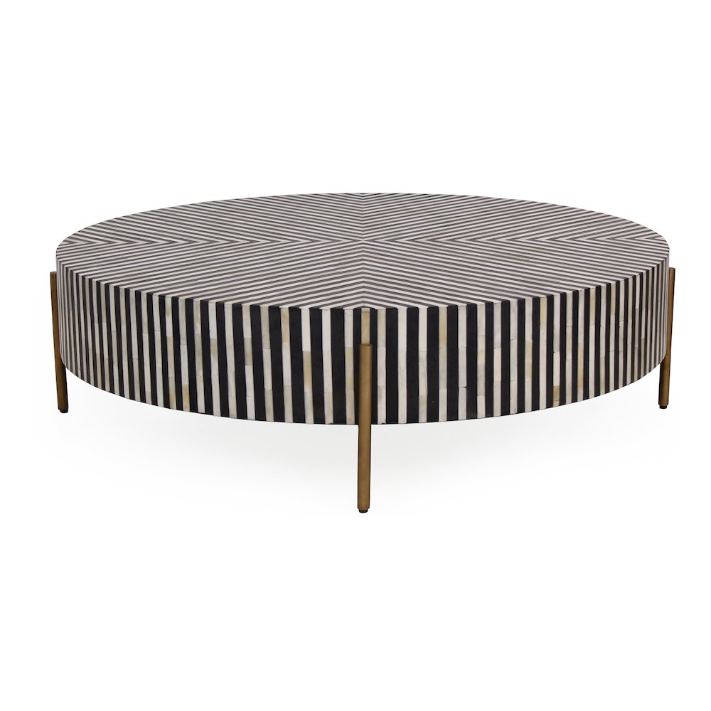 Chameau Large Coffee Table Black and White. Picture 1