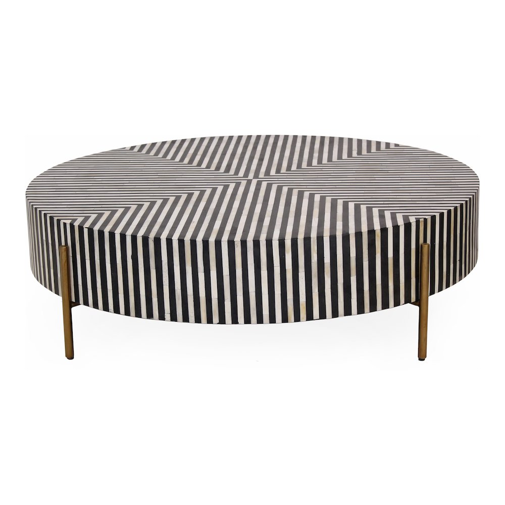 Chameau Large Coffee Table Black and White. Picture 2