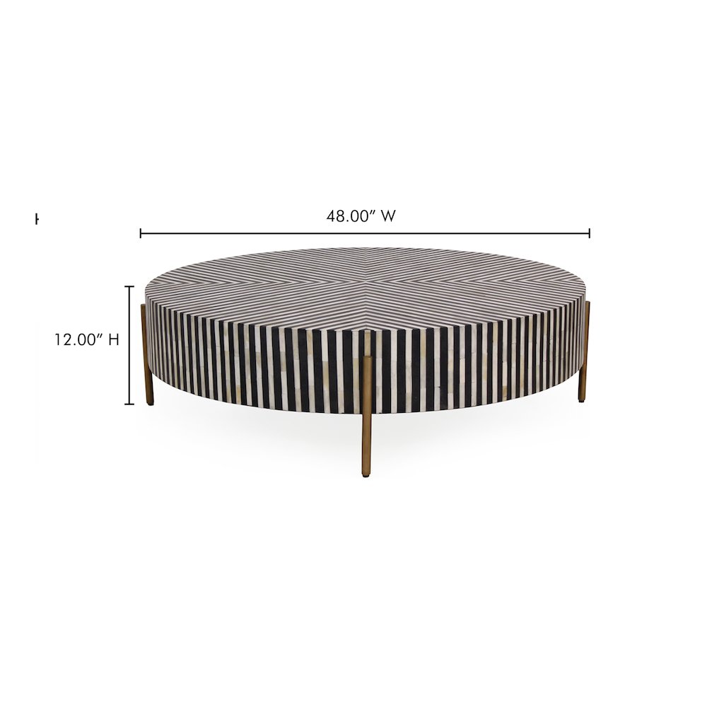 Chameau Large Coffee Table Black and White. Picture 7