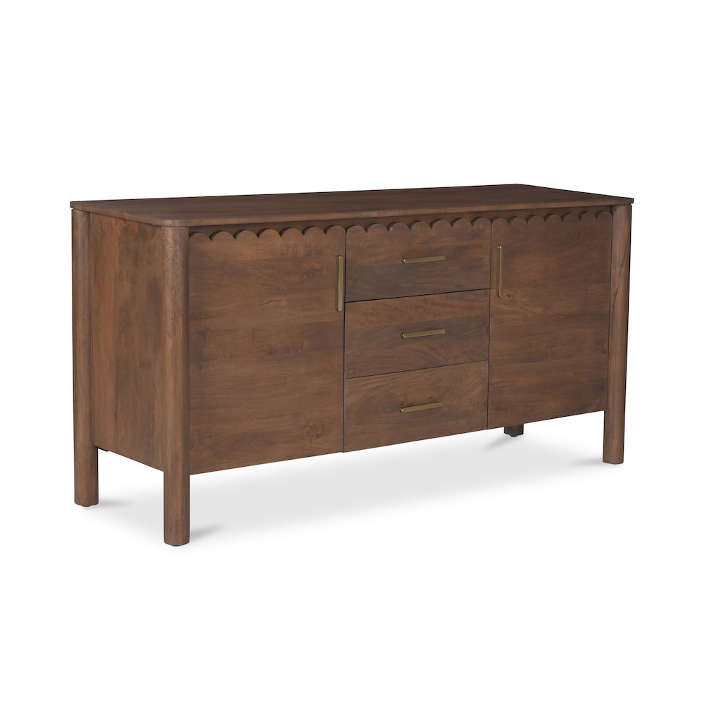 Wiley 3 Drawer Sideboard Vintage Brown. Picture 2
