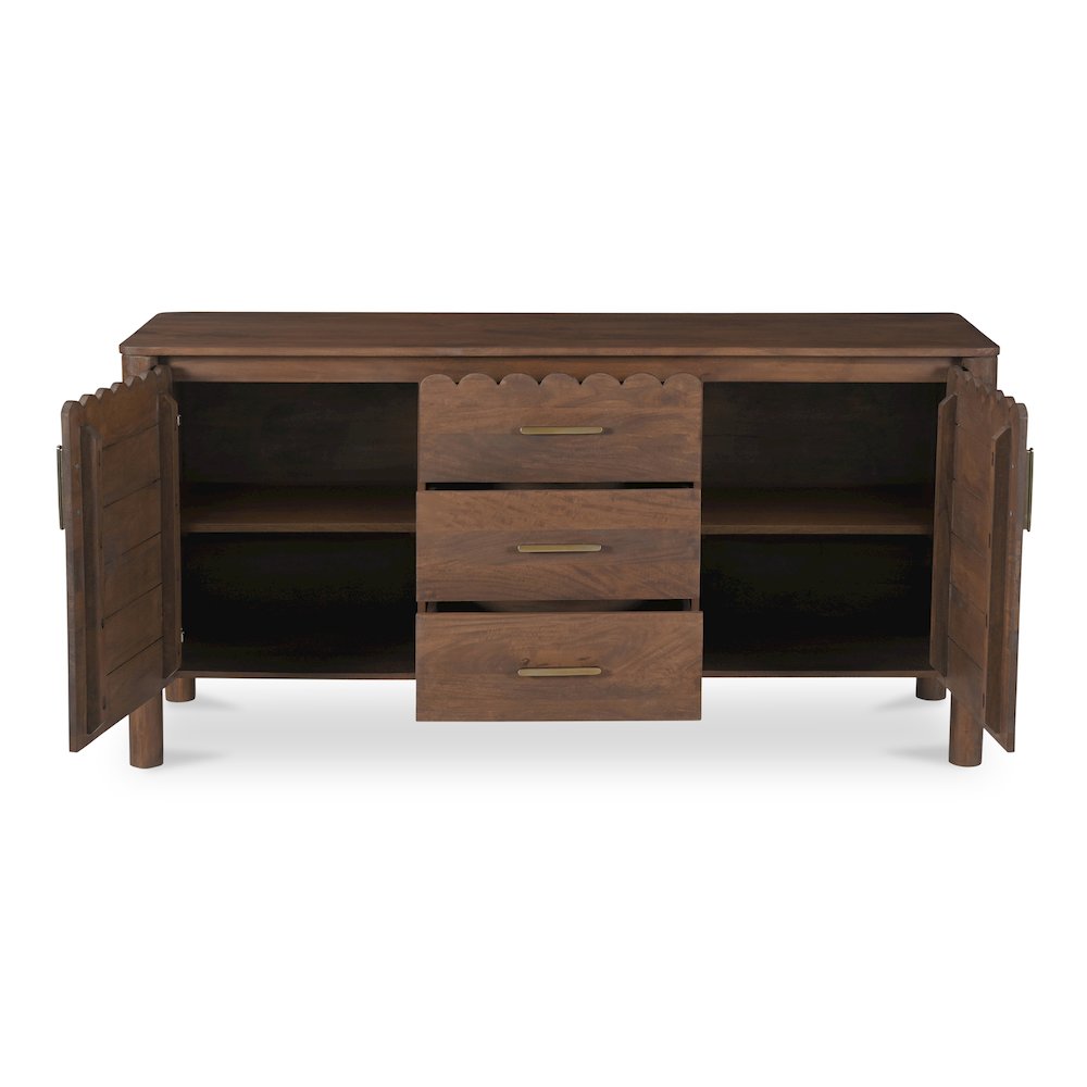 Wiley 3 Drawer Sideboard Vintage Brown. Picture 6