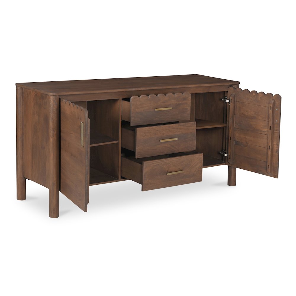 Wiley 3 Drawer Sideboard Vintage Brown. Picture 7