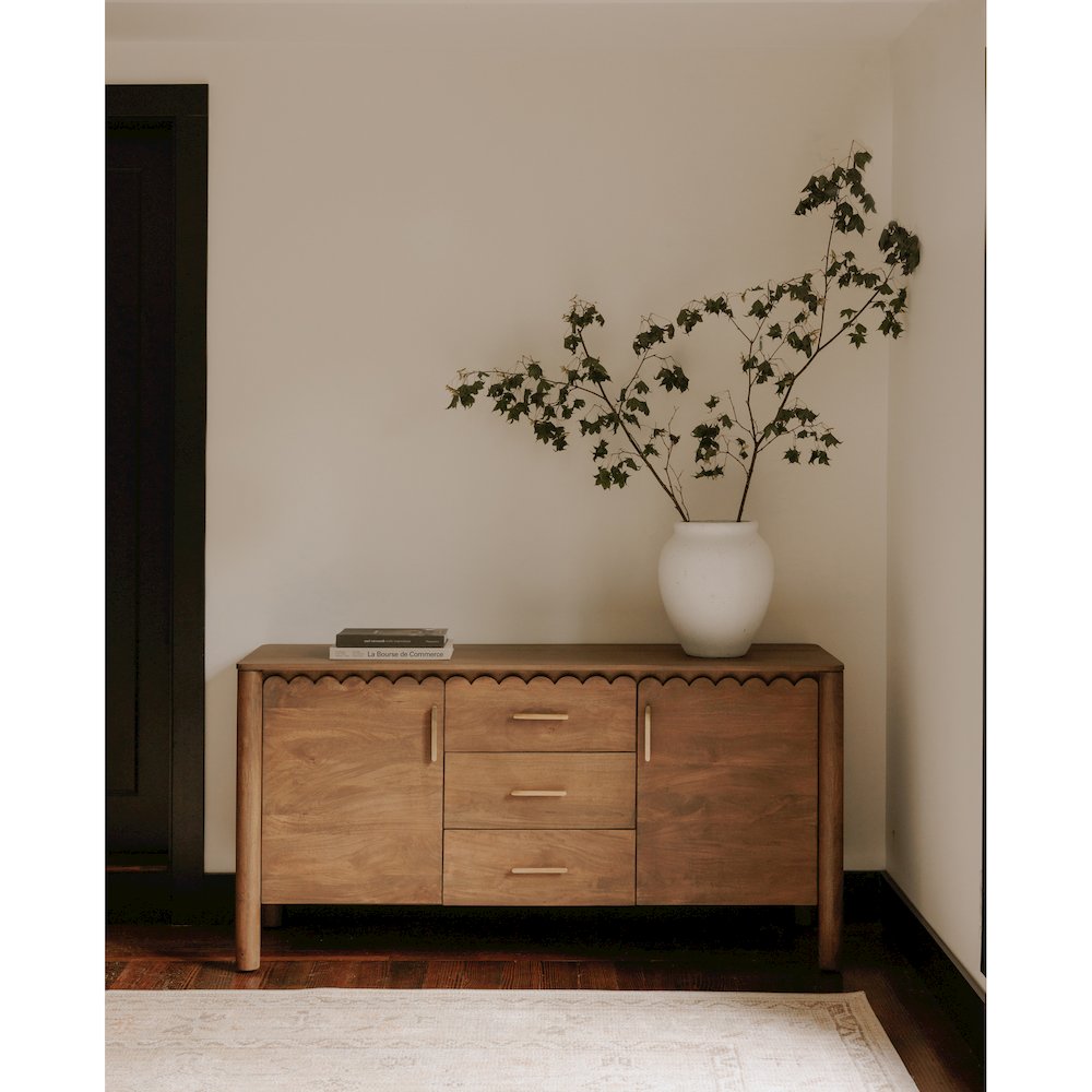 Wiley 3 Drawer Sideboard Vintage Brown. Picture 11