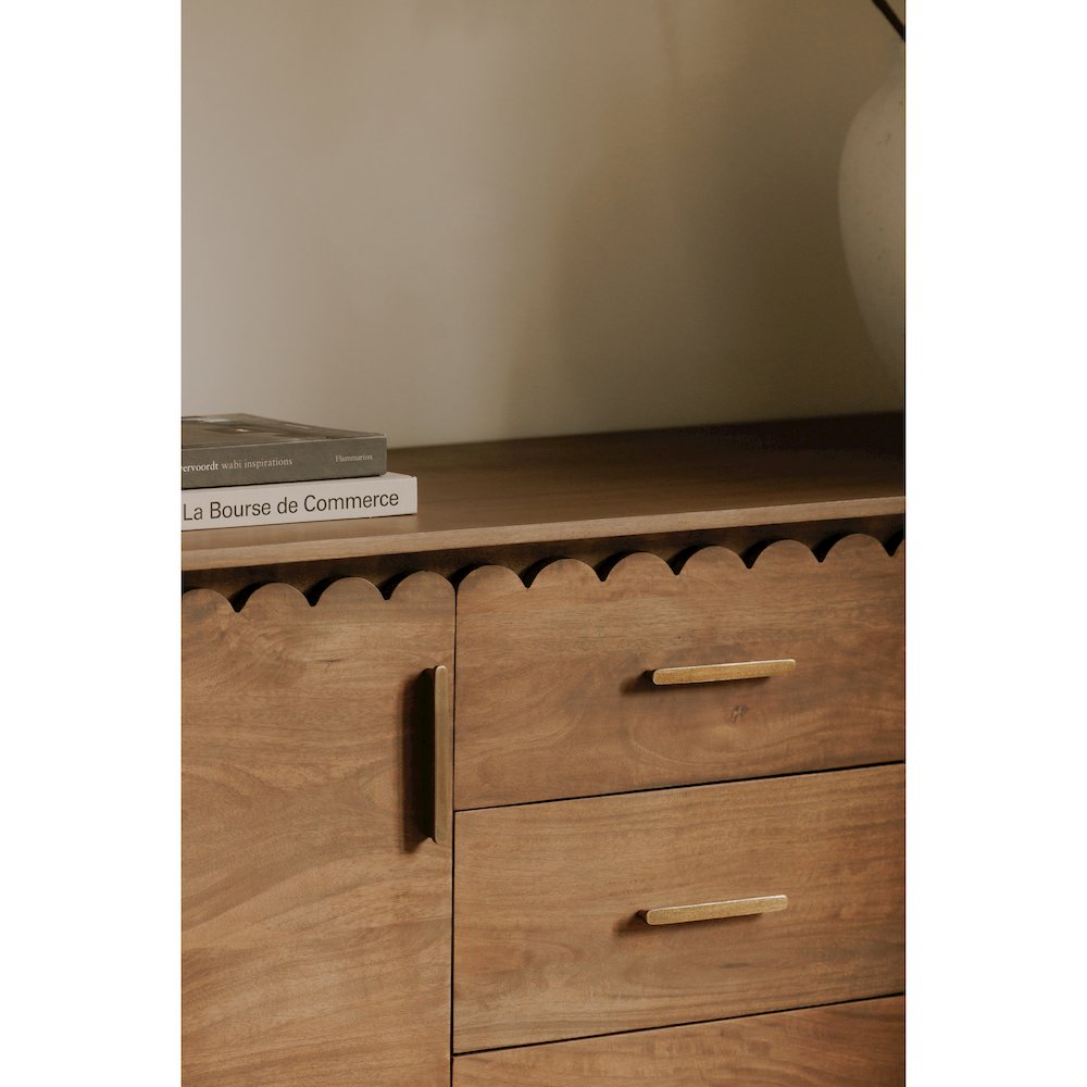 Wiley 3 Drawer Sideboard Vintage Brown. Picture 12