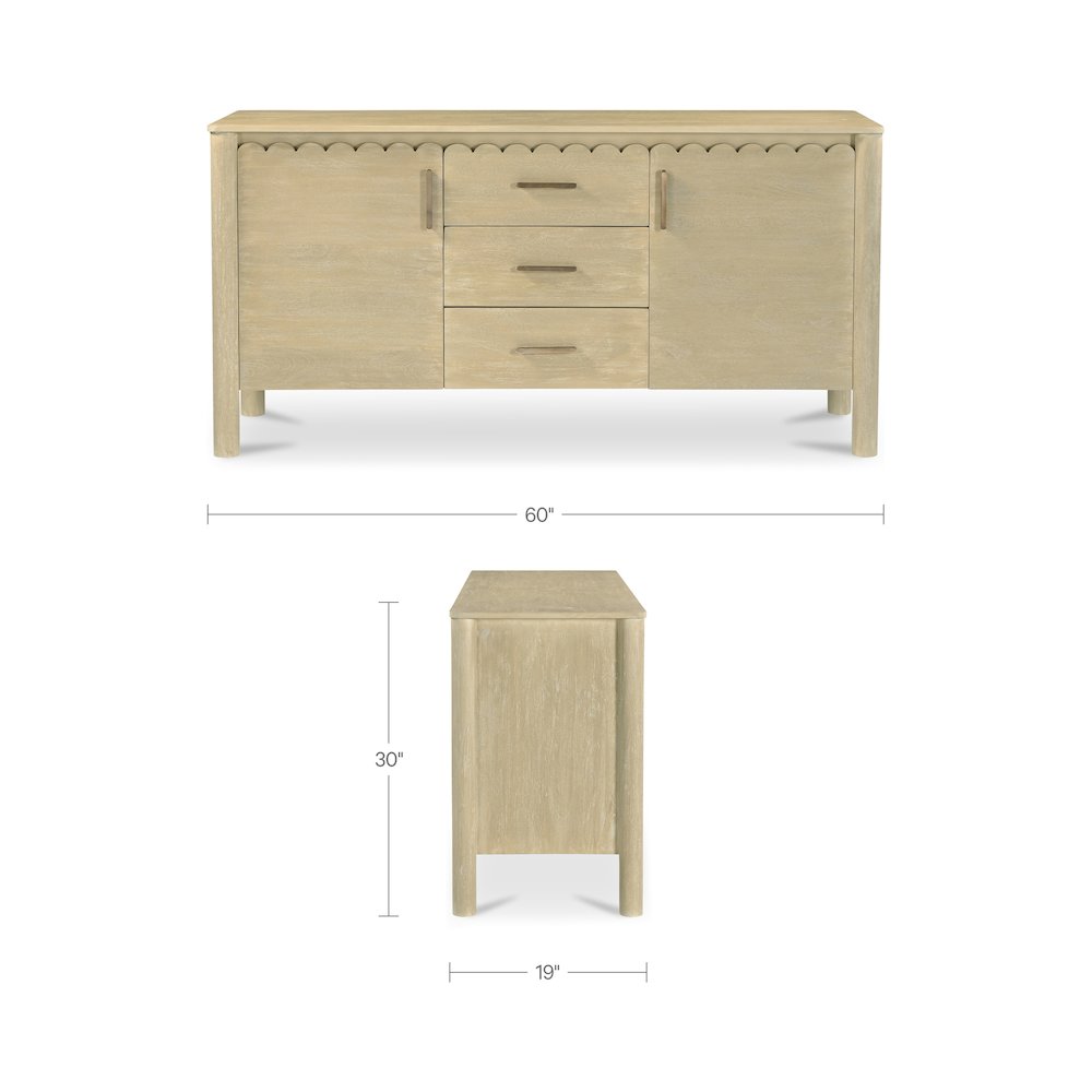 Wiley 3 Drawer Sideboard Natural. Picture 3