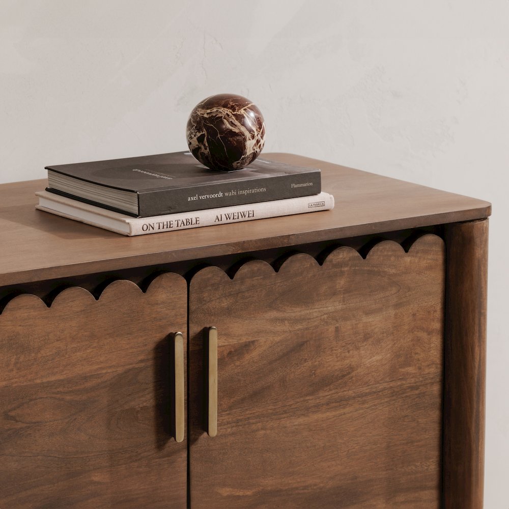 Wiley 4 Door Sideboard Vintage Brown. Picture 12